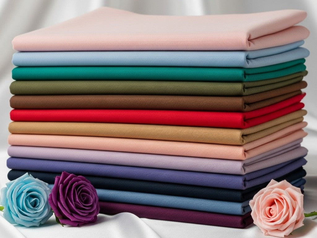different color turbans are placed on white silk cloth 